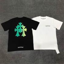 CHROME HEARTSクロムハーツ個性的なブランドTシャツコピー 非常に良い身なり効果 蛍光緑色のパターン