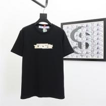 2026年夏大注目新作 Off-White オフホワイト丸首ネックTシャツコピー 黒白 幾何学的空間立体ロゴ ゆるくて快適