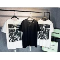 2026SS春夏のトレンドアイテムOff-White オフホワイトTシャツスーパーコピー バージン油絵プリントOSルーズバージョン