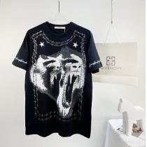 この夏は注目新作 ジバンシー GIVENCHY丸首ネックTシャツ 激安 偽物 とどろくヒヒプリント さわやかで快適で通気性  