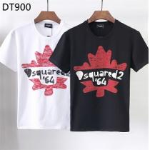 この夏は注目新作半袖激安 ディースクエアードDSQUARED2Tシャツ通販 赤いカエデの葉のプリント 男女適用 黒白