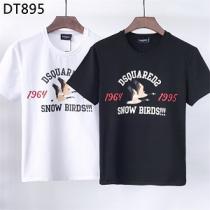 季節感をプラス人気商品 ディースクエアードDSQUARED2丸首ネックTシャツ激安 白鳥のパターン ゆるくて快適  