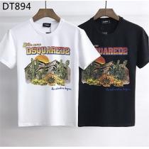 2026夏色っぽさ ディースクエアードDSQUARED2半袖Tシャツコピー  サボテン菊プリント夏らしい品格が漂う黒白
