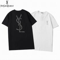 YSLヴィンテージロゴ イヴサンローラン 偽物 半袖tシャツ ユニセックス 素肌に馴染み カジュアルなスタイル