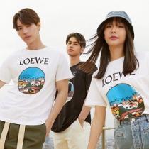 新作登場! LOEWE ロエベ スーパーコピー Tシャツ L.A. シリーズ ロサンゼルスの街並み 着回し抜群