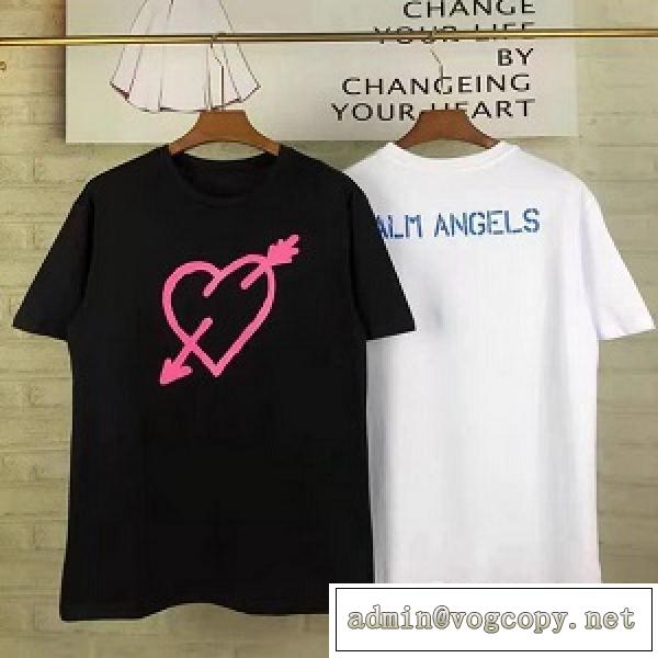 PalmAngels パームエンジェルス 激安 Tシャツ ピアスハートプリント シンプルで清楚な雰囲気 男女適用