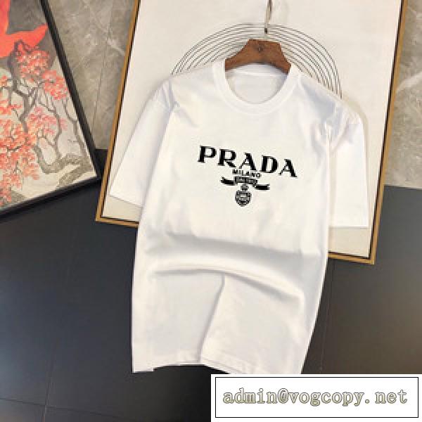 2026Prada春夏最新モデル プラダ t -シャツ 偽物 100%コットンの半袖tシャツ 快適通気性