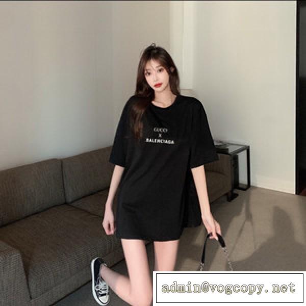 2026最強ブランド連名 Balenciaga×Gucc1 シンプルなファッション バレンシアガ コピー tシャツ