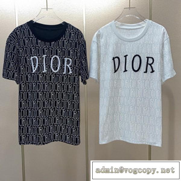 様々なボトムスに合わせやすく ディオール ロゴ Tシャツ コピー コットン素材なので柔らかい肌触り
