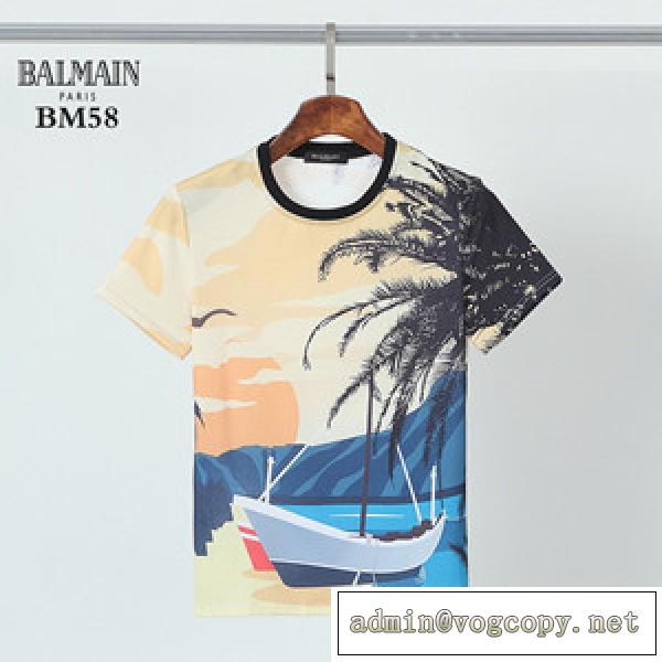 2026春夏ブランド定番モデル 目を惹くスタイリッシュな半袖Tシャツ バルマン 半袖 Tシャツ 偽物