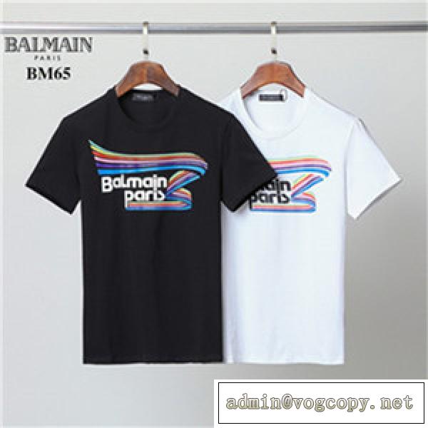 様々なボトムスに合わせやすく 前面プリント Balmain バルマン Tシャツ コピー