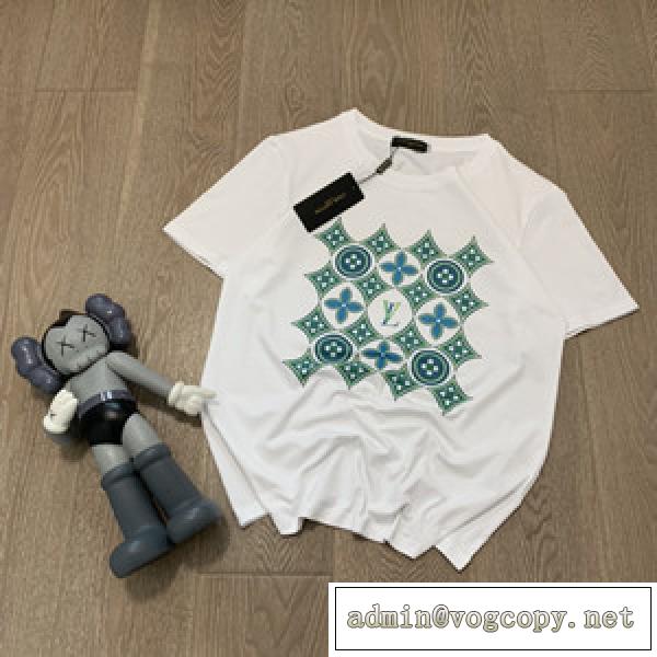 ヴィトンロゴ入りのコットントップス Louis vuitton Tシャツ 偽物 男女問わず愛される新定番