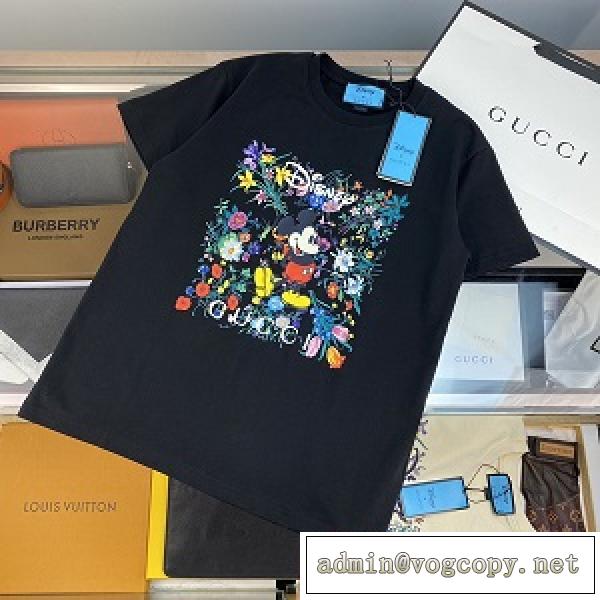 春夏2026新しい花ミッキーマウス半袖TシャツGUCC1 スーパーコピー激安通販