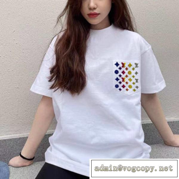 Louis Vuittonルイス ヴィトン2026春夏大人気ポケット刺繍ロゴ半袖tシャツ スーパーコピー
