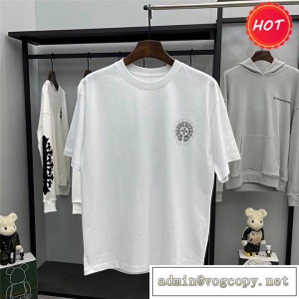 ホワイトｔシャツ2026流行りCHROME HEARTSクロムハーツ偽物人気ランキング男女兼用品質高い夏の半袖