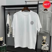 ホワイトｔシャツ2026流行りCHROME HEARTSクロムハーツ偽物人気ランキング男女兼用品質高い夏の半袖