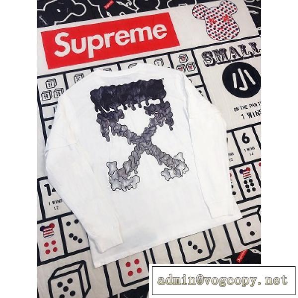 大人気OFF-WHITE C/O VIRGIL ABLOH OW 21SSオフホワイトコピー新作ロングｔストリートファッションコーデ