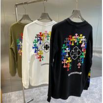 CHROME HEARTS クロム ハーツ ロングｔ偽物2026流行りユニセックスオーバーサイズお洒落なコーディネート3色