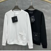 21AWプラダ偽物 PRADAパーカー激安シンプルデザイン定番ブラックホワイト100％品質保証高級ブランド新作