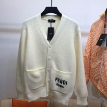 Fendi秋冬トレンド♪フェンディ偽物スタイリッシュなセータージャケット激安ハイブランドユニセックス美品ホワイト