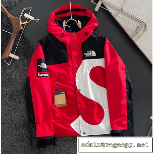 シュプリームコピー人気色Suprem TNF Arc Logo Mountain Parka ジャケット赤色2026秋冬流行り
