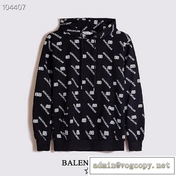 ☆BALENCIAGA人気色☆バレンシアガパーカーコピーロゴプリント2026新作登場
