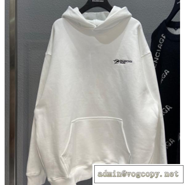 シンプル☆2026/22流行りBALENCIAGAパーカー激安 バレンシアガコピーストリートスタイル白色