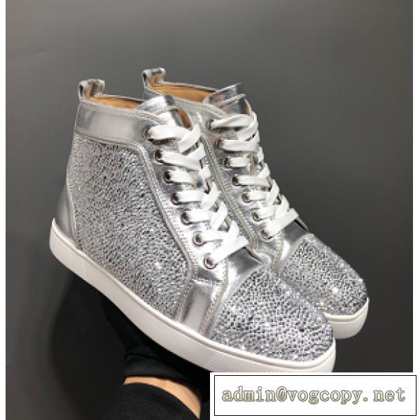 数量限定★ルブタンスニーカー偽物人気ブランド Christian Louboutin靴シルバー色激安販売