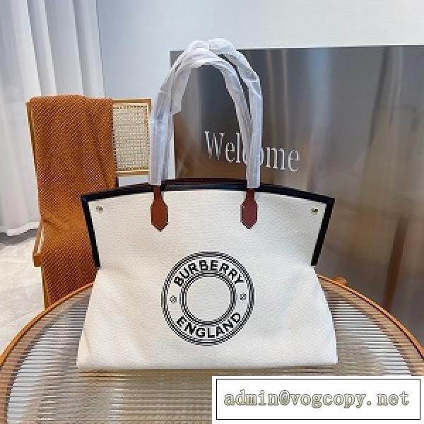 人気新品BURBERRY トートバッグキャンバス★バーバリー偽物高級ブランド大容量ユニセックス