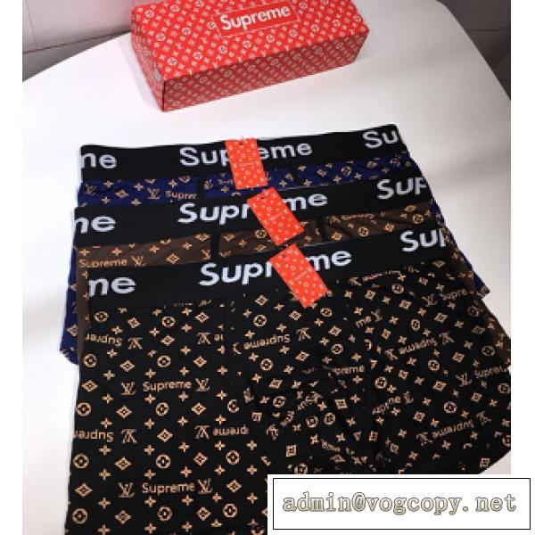 Supreme パンツ人気柔らかい下着メンズ2026最新作プレゼント最適100％品質保証3点セット