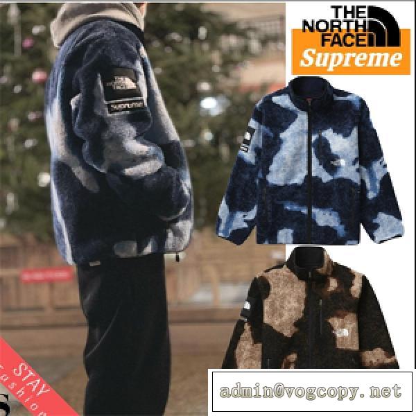 トレンド!ノースフェイスコピーSupreme×The North Face Denim Print Fleeceコラボジャケット人気