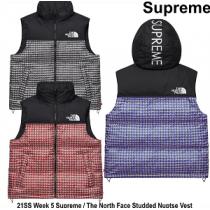 新作☆ノースフェイス コピーSupreme×THE NORTH FACE コラボ ベストダウン 人気フード付き３色