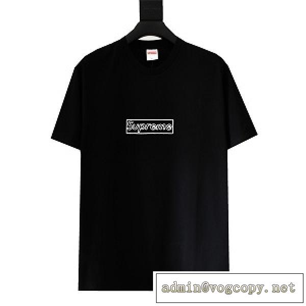 Supreme 21ss Week 18 x KAWS コラボ Chalk LOGO Box Logo シュプリームコピーｔシャツ人気2026春夏