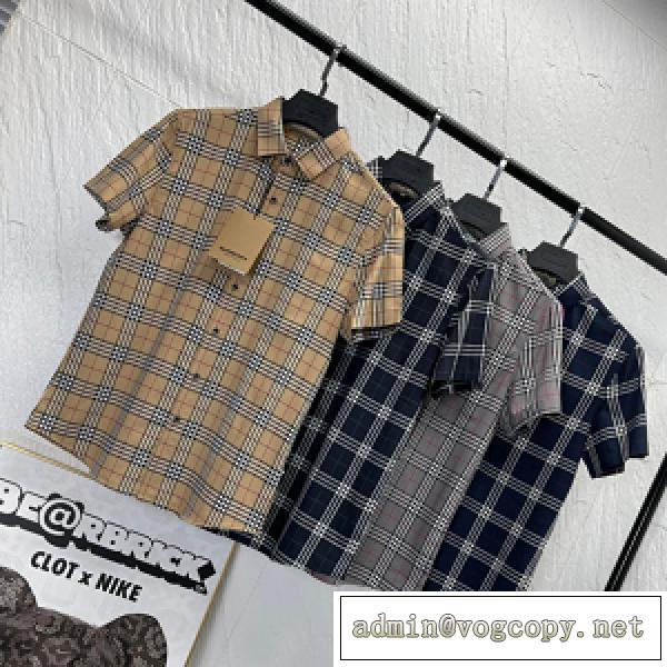 Burberryメンズシャツおしゃれ2026春夏トレンドお買い得バーバリコピー上質なアイテム4色