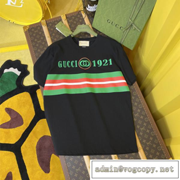 ファッション感度の高いブランド 半袖Tシャツスーパーコピー GUCC1 バランスの取れたコーデ 男女兼用