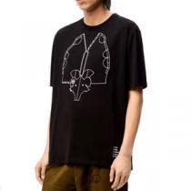 間違いなく人気が集中する LOEWE 偽物ロエベ半袖 象の刺繍入り コットン Tシャツ ２カラー ユニセックス