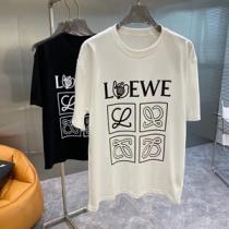 人気ハイブランドLOEWE ロエベ激安 半袖Tシャツ通販 丸首ネックデザイン 男女兼用 アクチィブなスタイル