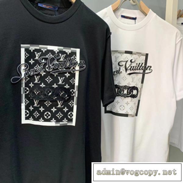 年齢を選ばず LOUIS VUITTON Night ルイヴィトン コピー 半袖Tシャツ 特別なプリントに合わせ 2色可選