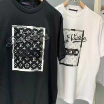 年齢を選ばず LOUIS VUITTON Night ルイヴィトン コピー 半袖Tシャツ 特別なプリントに合わせ 2色可選