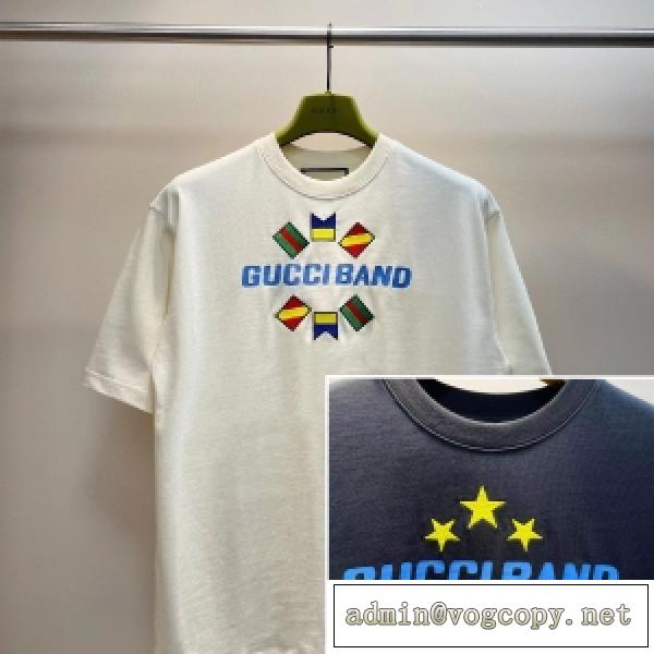 人気アイテム限定セールGG Band 半袖Tシャツスーパーコピー ユニセックス 2色可選リニューアルバージョン入荷