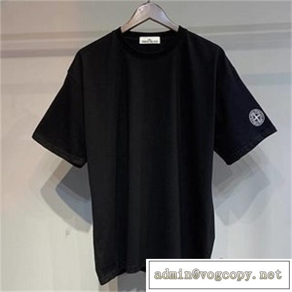 簡単すぎ❤️STONE ISLANDロゴtシャツ人気★ ストーンアイランド服コピーカジュアルスタイル★ブラック色★ホワイト