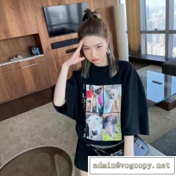 2026ファッションのBALENCIAGA I Love Dogs バレンシアガｔシャツ偽物 遊び心のあるデザイン ユニセックス