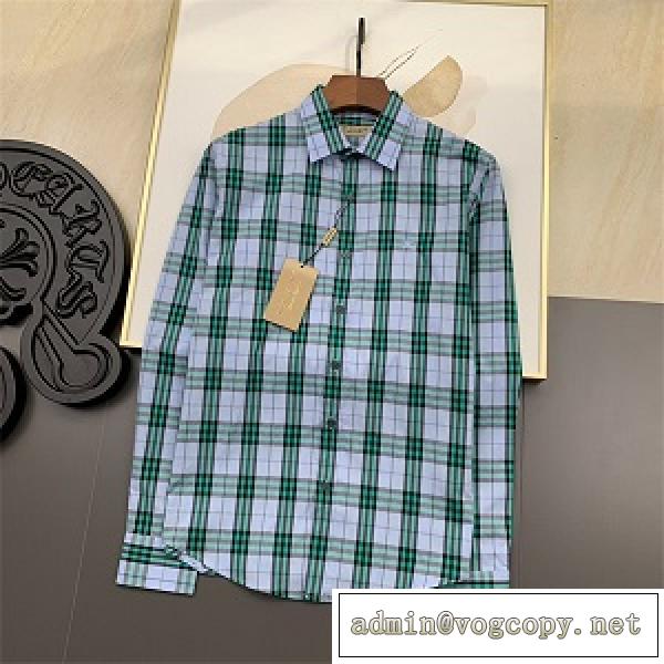 Burberry 2026SS 春夏バーバリー偽物メンズシャツ 新作 存在感を演出チェック柄定番得意カジュアルな長袖