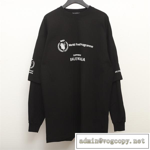 数量限定☆BALENCIAGAパッチワーク長袖Tシャツ人気❤️バレンシアガスーパーコピー販売ユニセックスお洒落