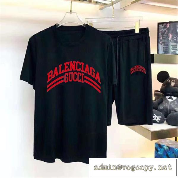 2026流行おすすめ激安新作 GUCC1×BALENCIAGA バレンシアガ半袖コピー 上下セット きれいめ大人スタイル