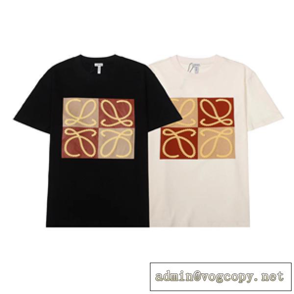 2026人気の新作半袖が入荷 LOEWEコピー ロエベアナグラムTシャツ パネルデザイン トレンド感たっぷり