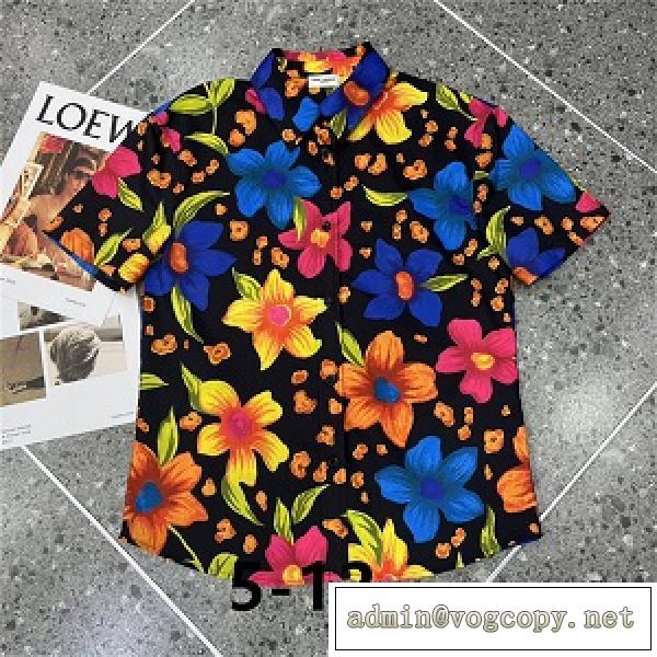 【新品入荷】YSLシャツ半袖レディースSaint Laurentコピー通販サンローラン春夏コレクションお洒落コーディネート