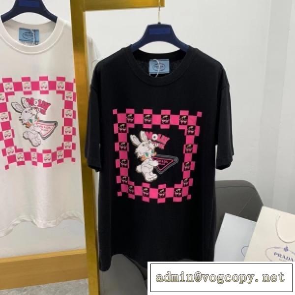 PRADA プラダ偽物  半袖ｔシャツ 2026ss通販上質なコットン 大人可愛い オーバーフィットスタイル 男女兼用