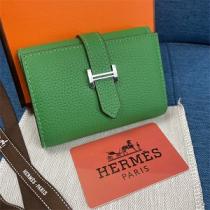 Hermes  Togo レザー製エルメス偽物三つ折り財布新品2026春夏コレクション人気ランキンググリーン色プレゼントおすすめ
