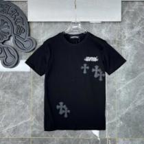 海外で絶大な人気 CHROME HEARTS×Off-White 大胆にプリントされたロゴ クロムハーツ半袖Tシャツコピー